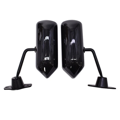 2X Universal F1 Style Racing Rearview Side Wing Mirrors Convex Glass Black