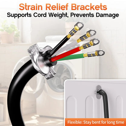 10 ft 4 Prong Dryer Cord for Dryer (30 Amp, 10 Gauge)