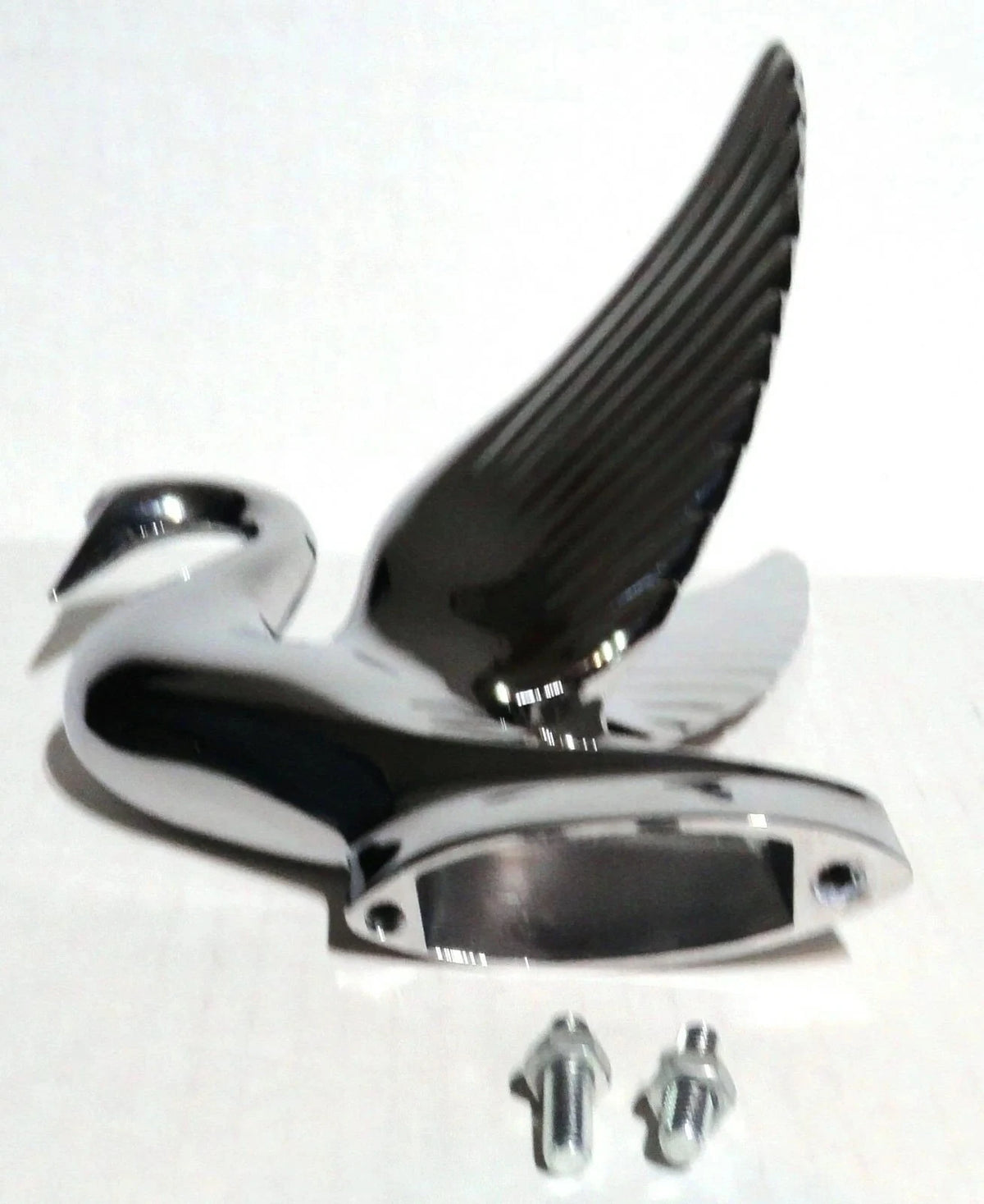 Swan Hood Ornament Pull for Flat Hoods Chrome 7.5" Tall (UP#72001)