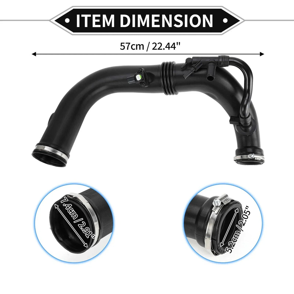 Intake Hose for Mercedes-Benz W204 2012-2015, Black, 2 x Compatible Parts