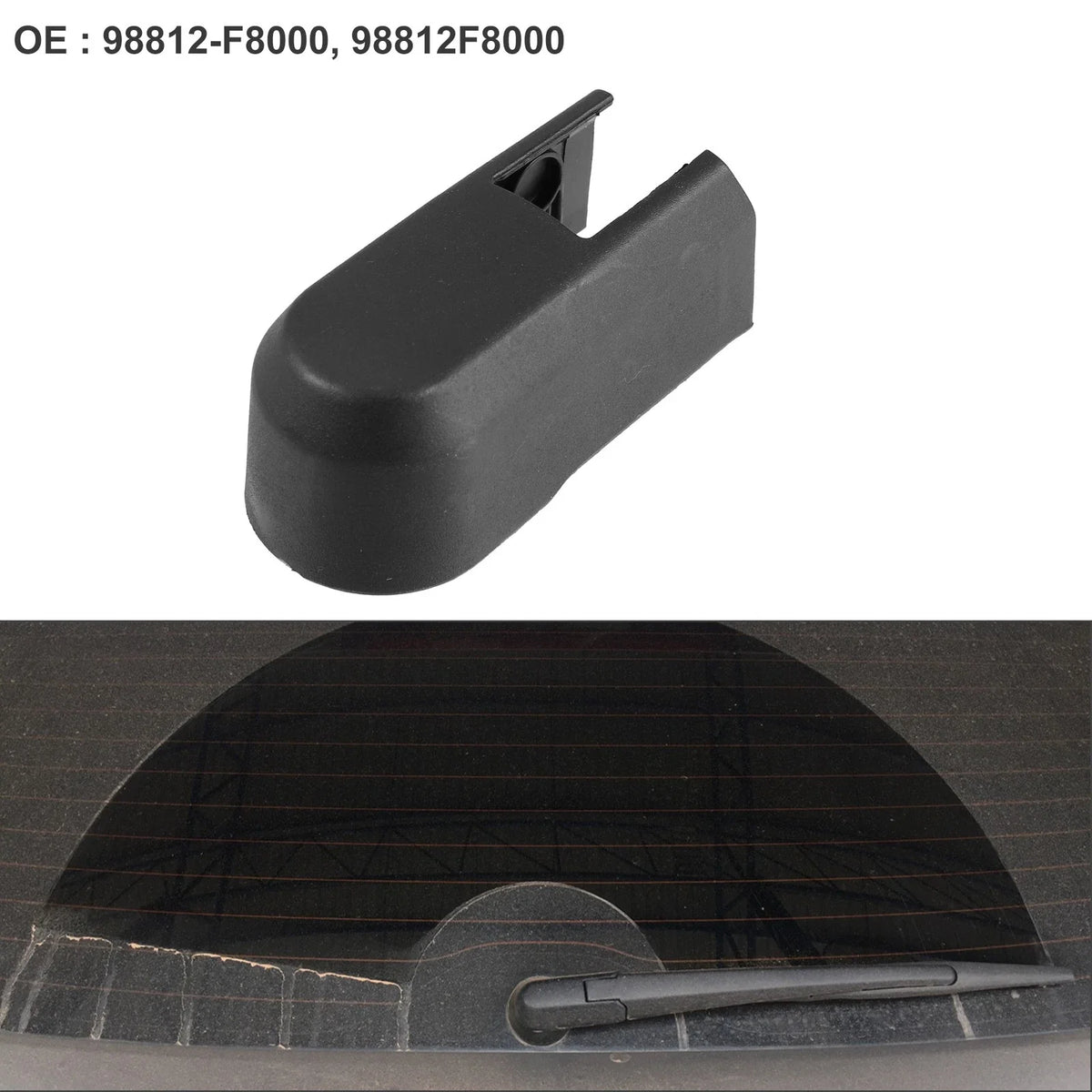 Rear Windshield Wiper Arm Cover Cap for Hyundai Venue (2020–2021) Black