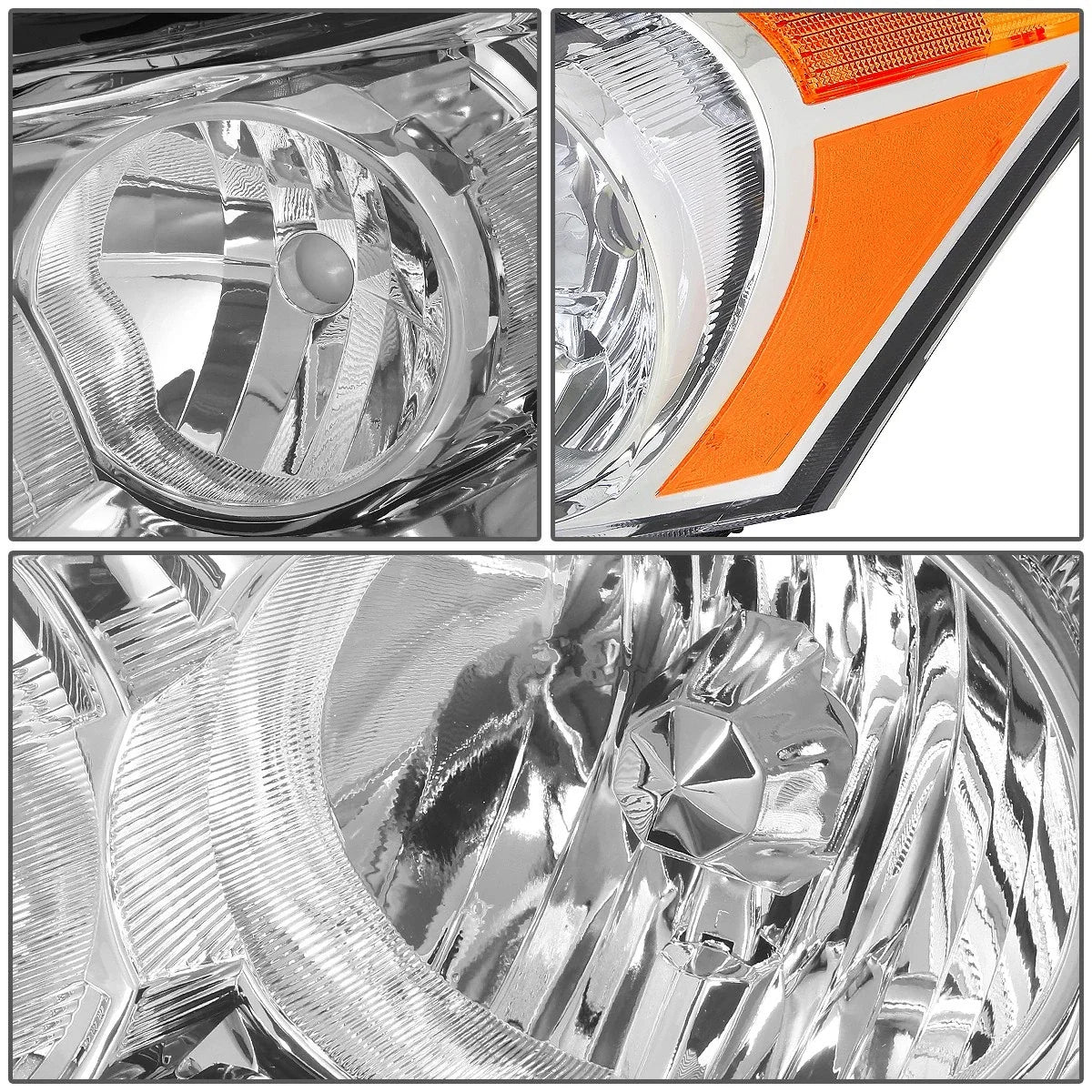 Pair Chrome Housing Amber Corner Headlights for Honda Accord (2008–2012)
