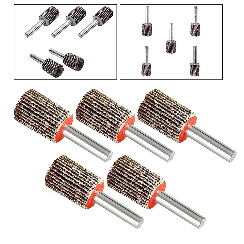 Pack of 5 Professional 15mm Flap Wheels for Deburring and Finishing 80 Grit