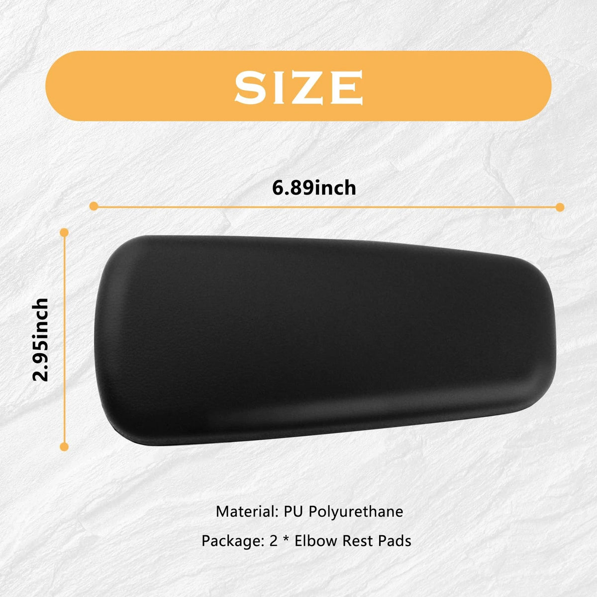 2X Elbow Pad Arm Rest for Car (6.892.950.98 inch, Black)