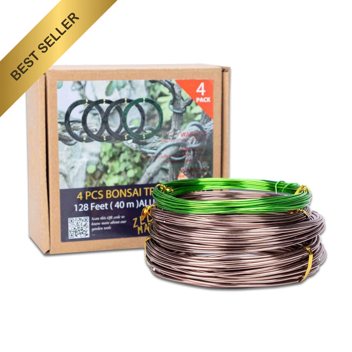 Set of 4 Bonsai Training Wire 1.0mm 1.5mm 2.0mm Rust Resistant Aluminum
