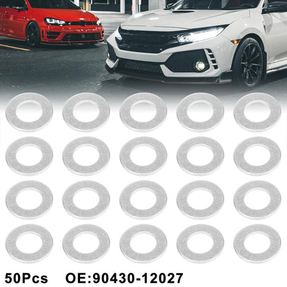 50pcs M12 Oil Drain Plug Gasket for Toyota Lexus Scion (1990–2023) 90430-12027