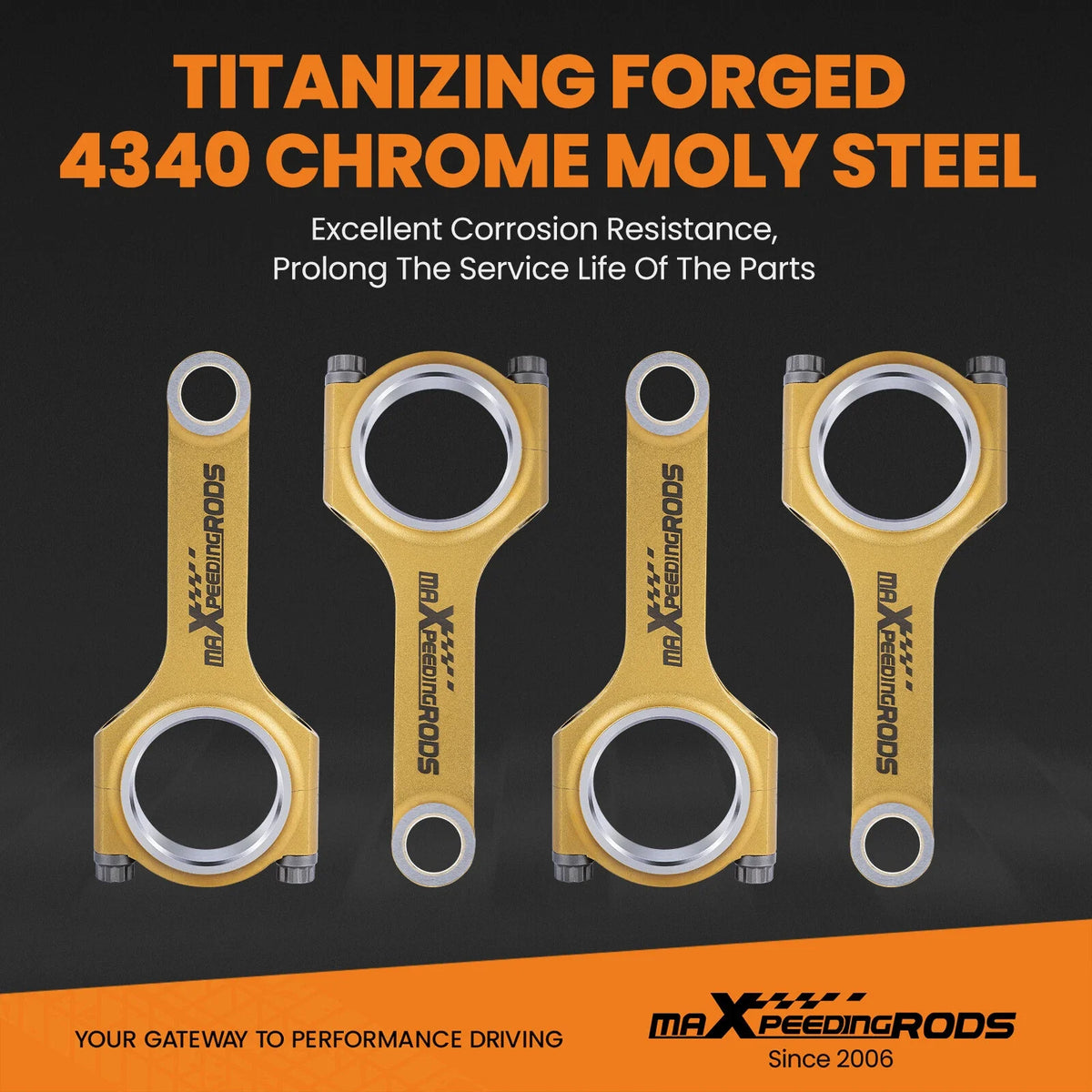 Set of 4 Connecting Rods for Mazda 323 Miata MX5 (B6 1.6 BP)