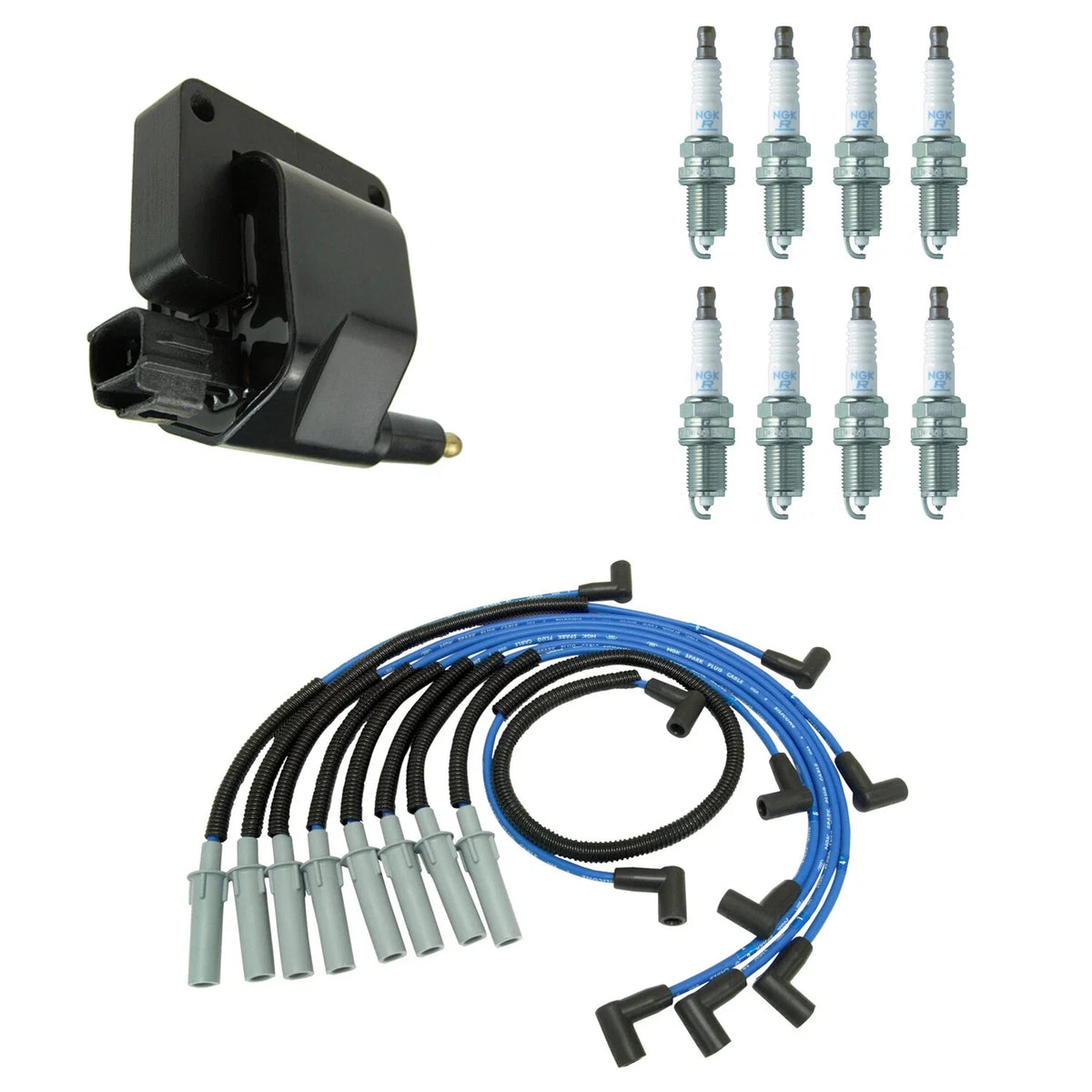 NGK Ignition Coil Wires & 8 Platinum Spark Plugs for Durango Ram 1500 2500