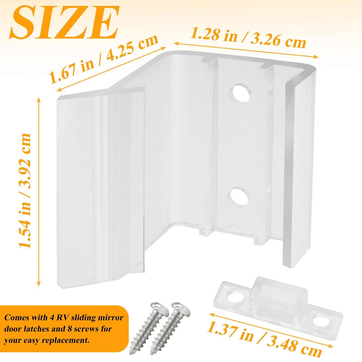 4X RV Sliding Mirror Door Latch for Universal Closet Door