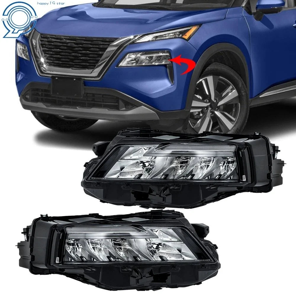 Pair Full LED Projector Headlights for Nissan Rogue (2021–2023)