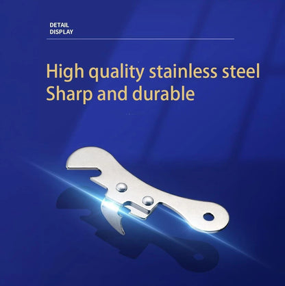 Manual Stainless Steel Can Opener for Camping (Small, Silver)