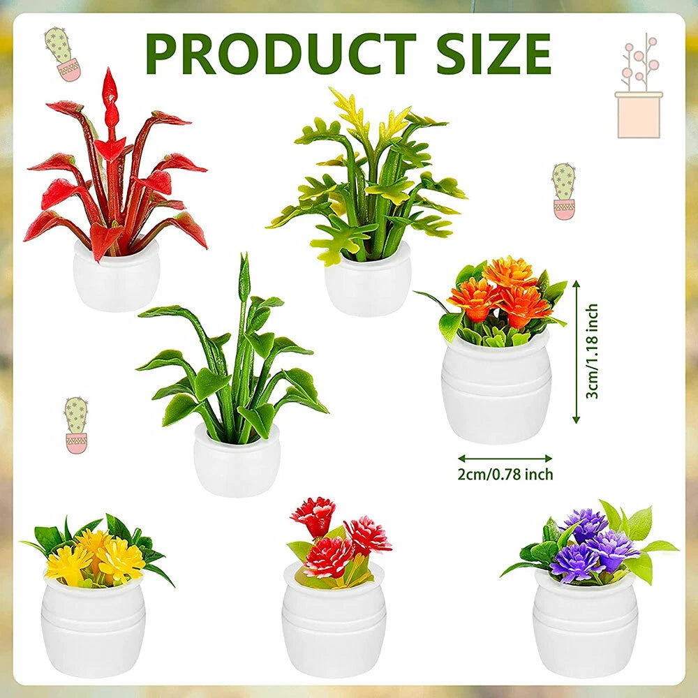 Mini Dollhouse Bonsai Pot Plant Flower 1:12 Model 3-Layer Shelf Rack