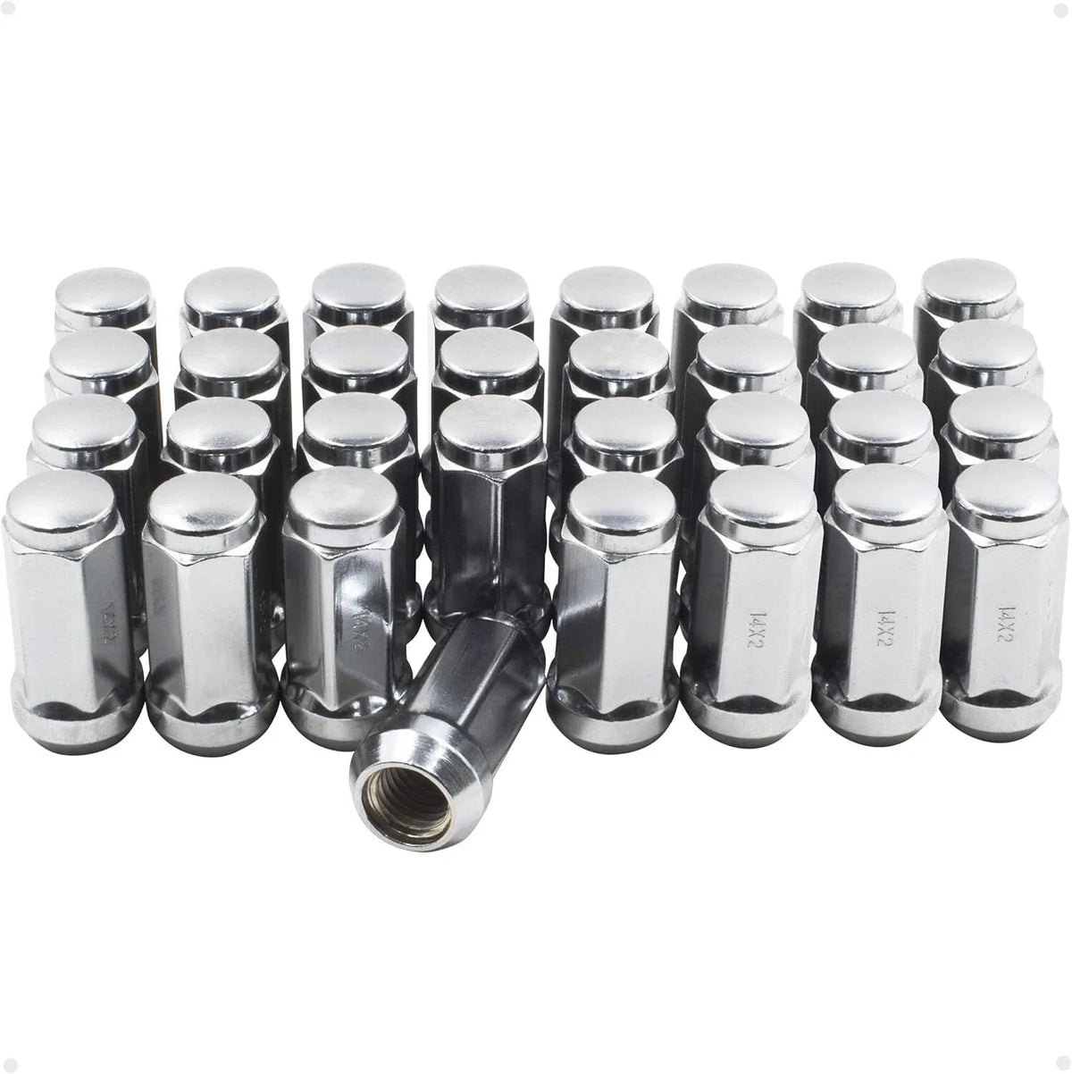 Set of 24 Chrome M14x1.5 Lug Nuts for Chevy Silverado Tahoe