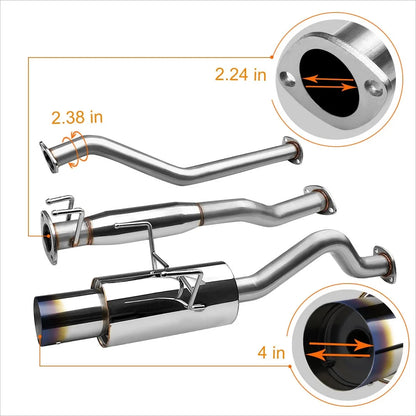 4" Burnt Tip Catback Exhaust System for Acura RSX DC5 (2002–2006)