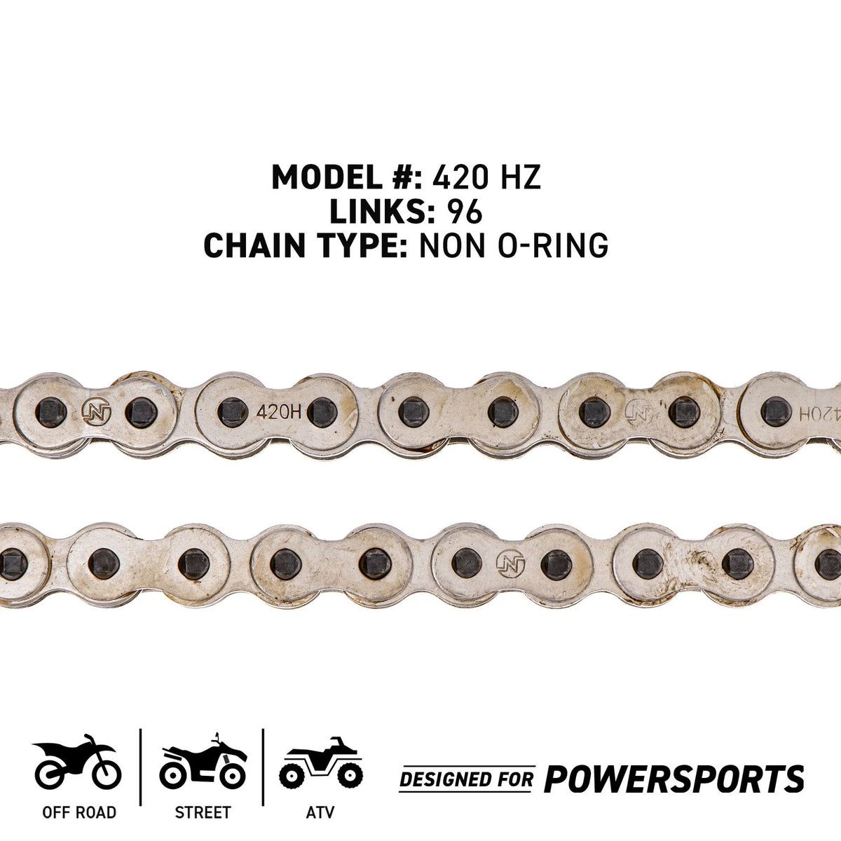 NICHE 420 Drive Chain 96 Links Standard Non O-Ring for Motorcycle (519-CDC2210H, 5209)