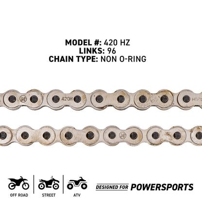NICHE 420 Drive Chain 96 Links Standard Non O-Ring for Motorcycle (519-CDC2210H, 5209)
