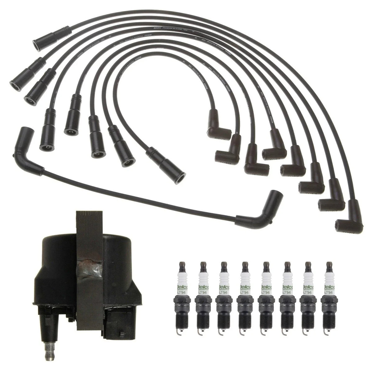 Ignition Wires Coil & 8 Spark Plugs Kit ACDelco for Chevrolet 5.7L V8