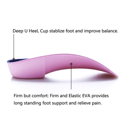 3/4 Orthotics Shoe Insoles for Men 9-11/Women 10-12 (Purple)