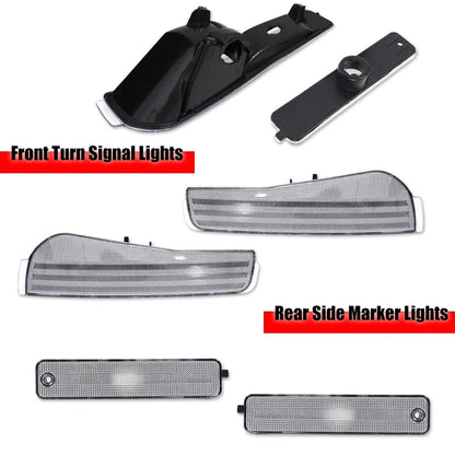 Set of 4 Clear Bumper Signal & Rear Side Markers for Pontiac Firebird (1993–1997)