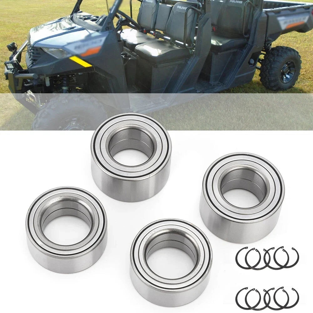 Set of 4 Wheel Bearings & Ring for Polaris Ranger 570 700 800 900 1000
