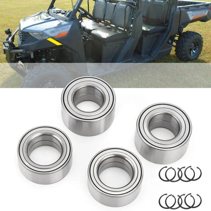 Set of 4 Wheel Bearings & Ring for Polaris Ranger 570 700 800 900 1000