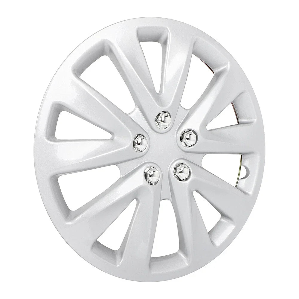 Set of 4 15" Wheel Hub Caps Full Rim Covers Silver Universal