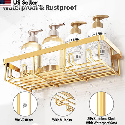 5 Pack Shower Caddy Organizer Rack Shelf - Gold
