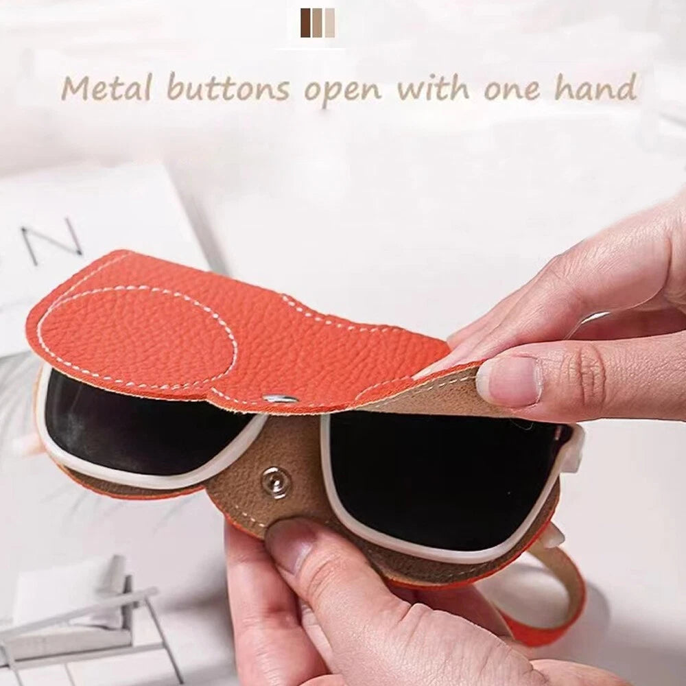 2X Soft PU Leather Eyeglasses Case Pouch for Sunglasses Reading Glasses