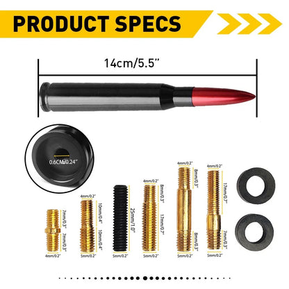 Red Bullet Antenna 50 Cal for Chevrolet Silverado 1500/2500/3500, GMC Sierra