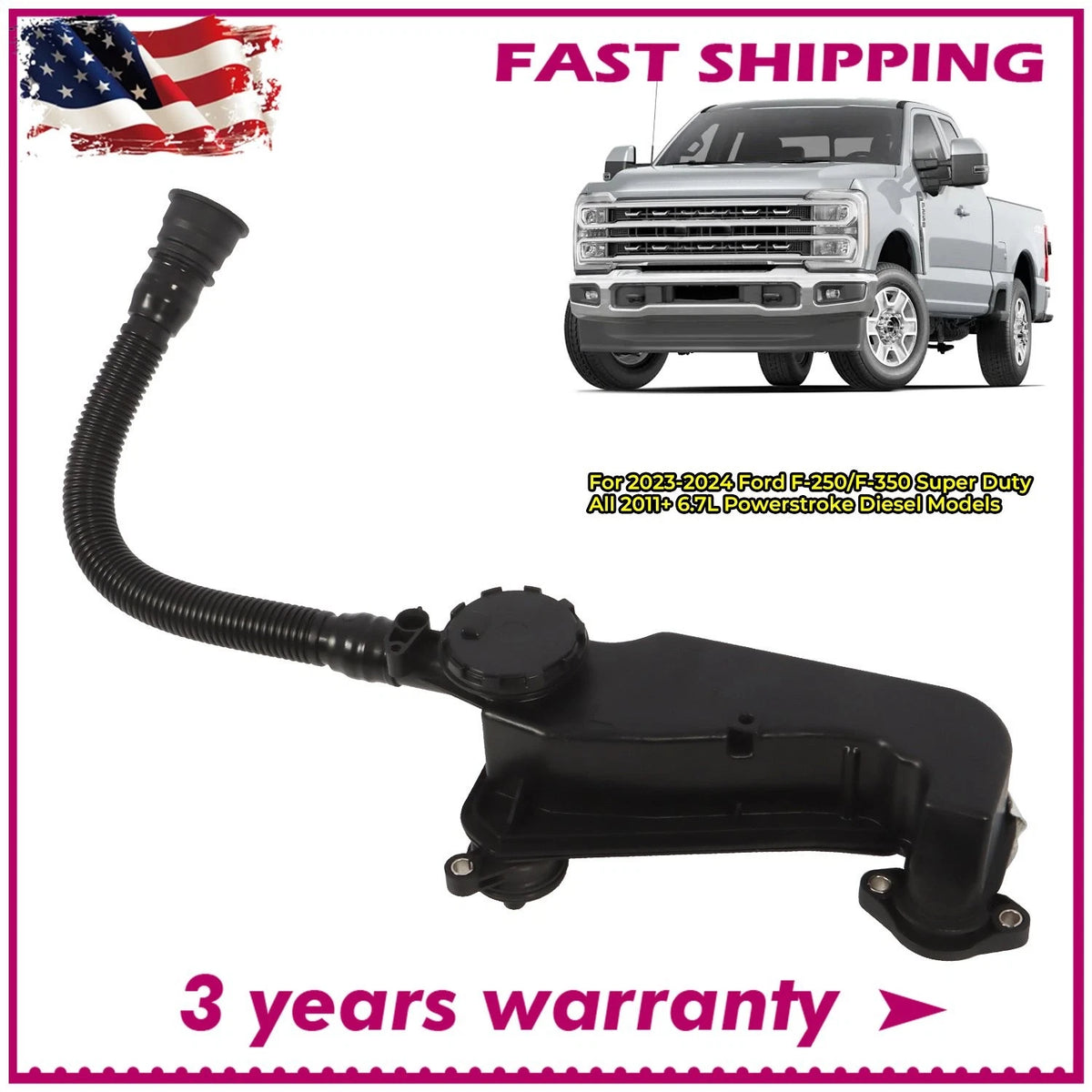 Oil Separator Assembly for Ford F-250 Super Duty 6.7L Diesel (2023–2024) PC3Z-6A785-A, PC3Z6A785A, PC3Q-6A785-AB