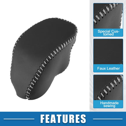 Gear Shifting Knob Cover for Toyota RAV4 (2019–2023) Black Gray Stitches