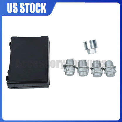 Set of 4 Black Locking Wheel Nuts for Range Rover LR3 LR4 Sport (LR078545, LR078545G, LR133529, LR133529M)