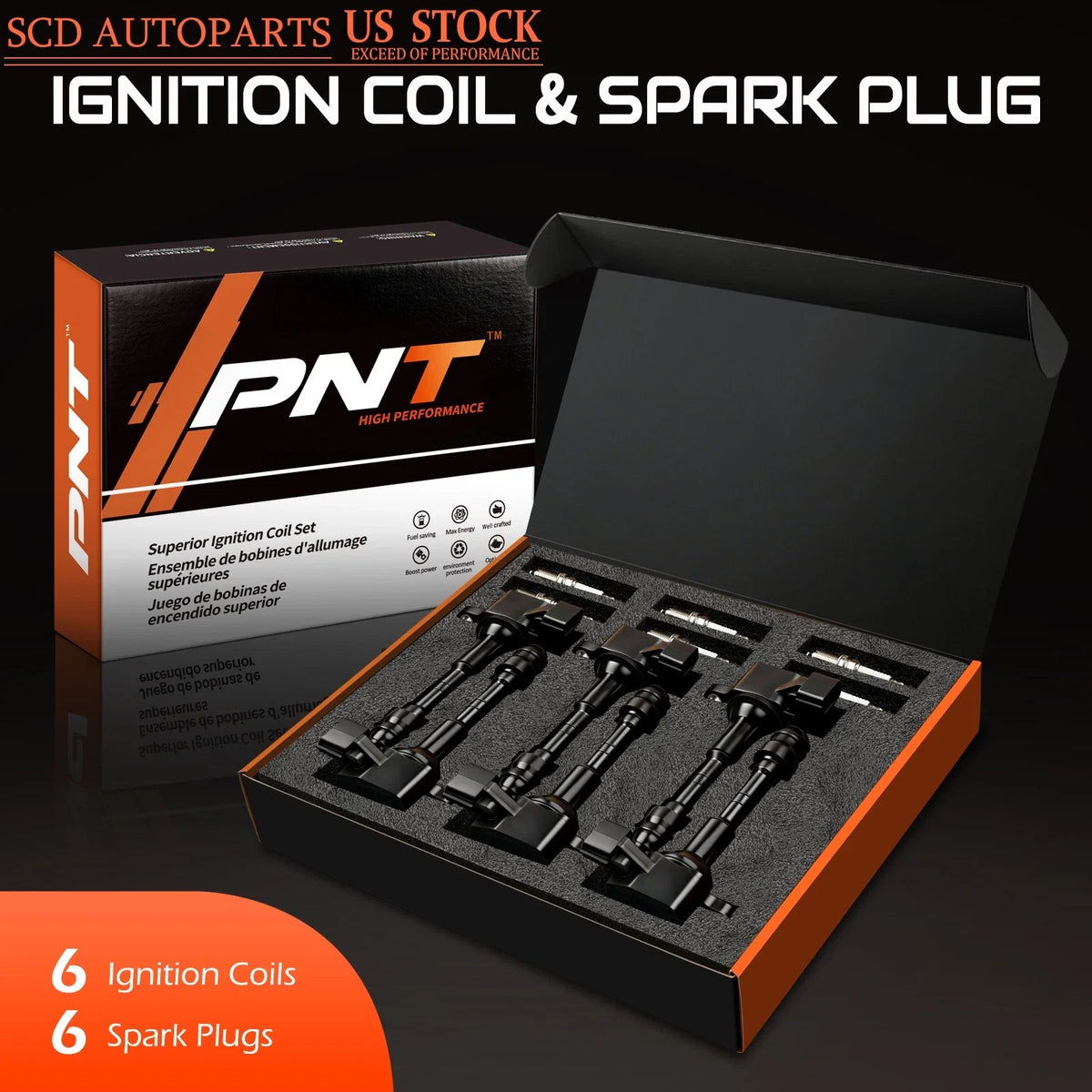 6X Ignition Coil & Spark Plug for Nissan Altima Maxima Quest Murano (2002–2019)