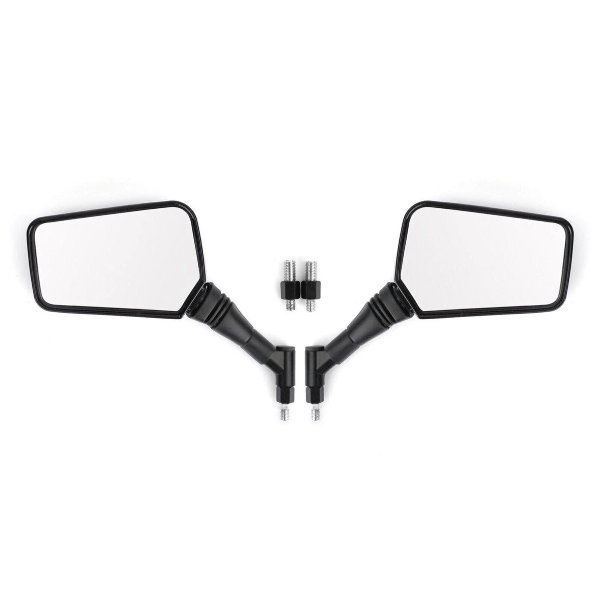 Pair of 10mm/8mm Classic Rectangle Motorcycle Mirrors for Universal Fit