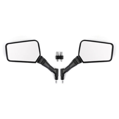 Pair of 10mm/8mm Classic Rectangle Motorcycle Mirrors for Universal Fit