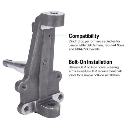 2 Inch Drop Performance Spindles for GM A/F/X-Body Muscle Car (91035000)