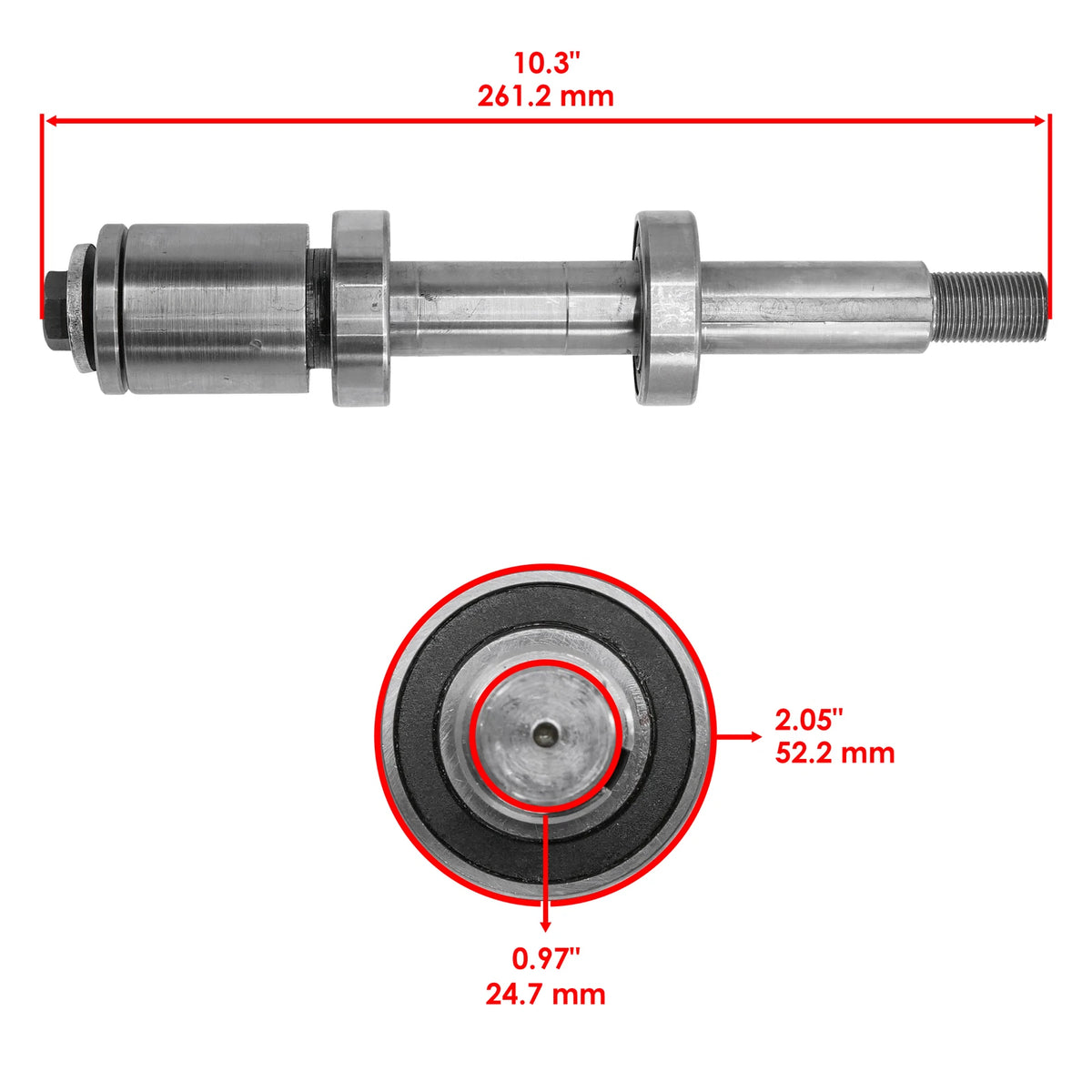 Spindle Shaft with Bearings for Exmark FMD524 FMD604 (SE117-AA)