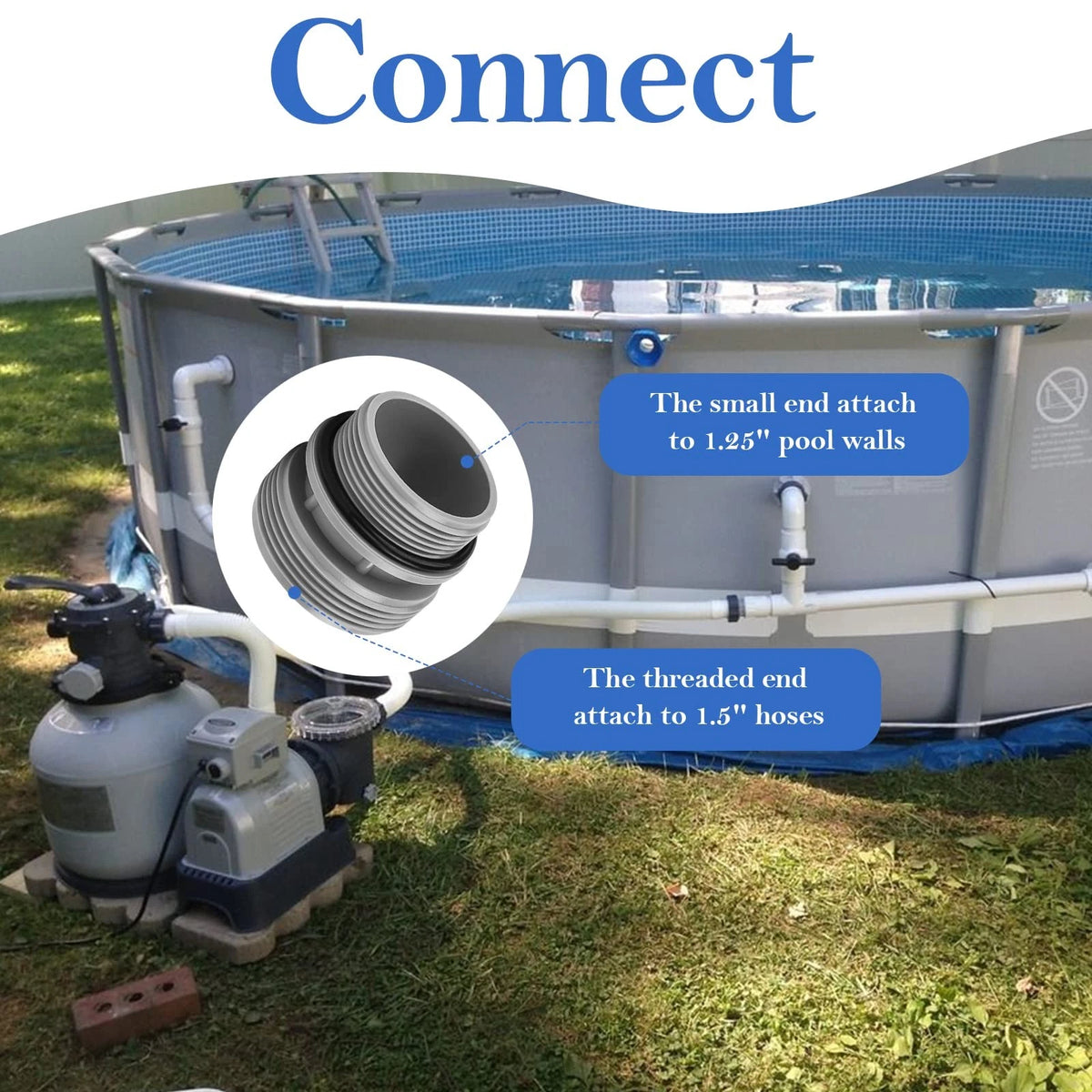 2X Pool Hose Conversion Kit for Intex (Compatible)