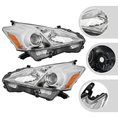 Driver & Passenger Side Headlight for Toyota Prius V (2012–2014) 16585391, 14494995