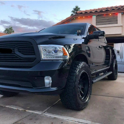 Front Bumper Grille for Dodge RAM 1500 (2013–2018) Matte Black Chrome