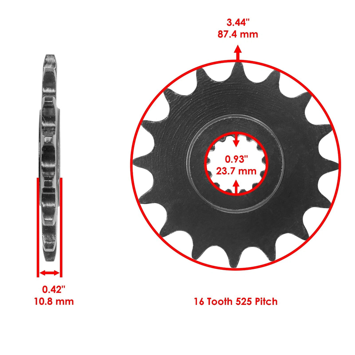 Green O-Ring Drive Chain & Sprockets Kit for Yamaha R6 YZF-R6 (2006–2016) EG3516FS190XO