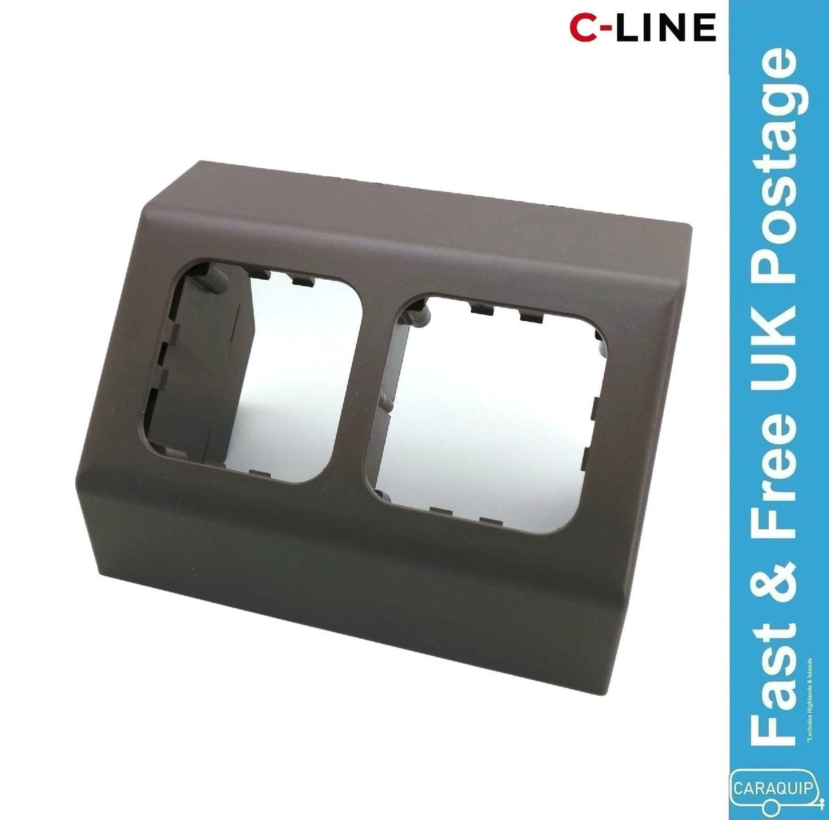 2X C-Line 2 Way Angled Socket Outlet Box for VW Campervan (PO286)