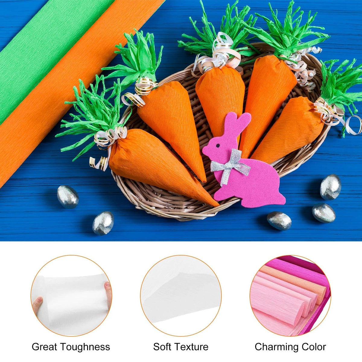 20 Inch Wide Crepe Paper Roll for Various Uses (8 Ft Long)