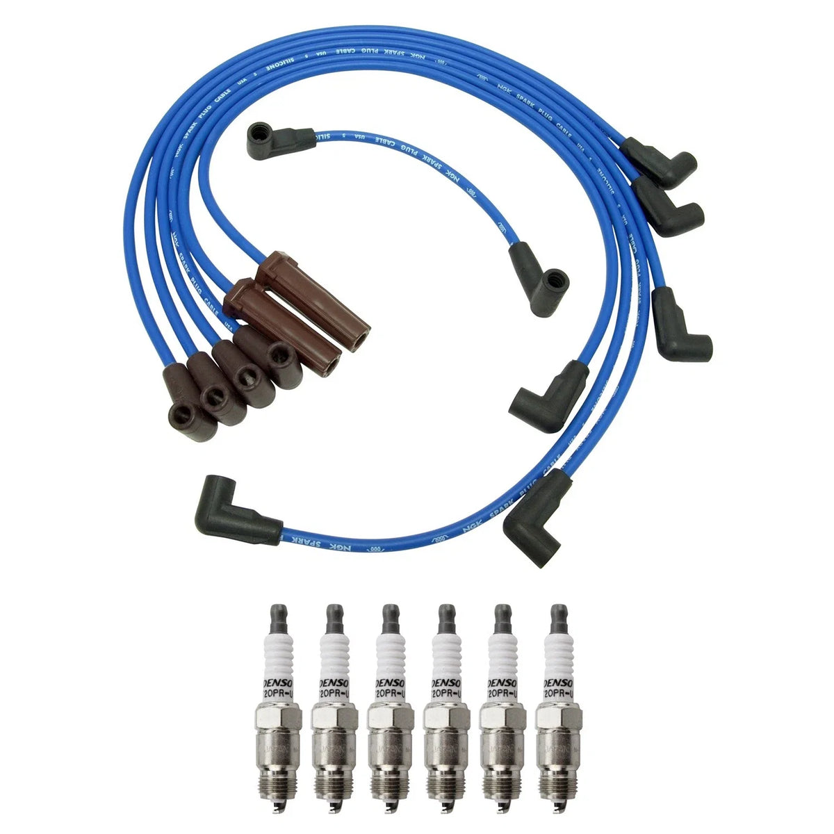 NGK Wire Set & Denso Spark Plugs Kit for S10 S15 Jimmy Sonoma (1994–2005)