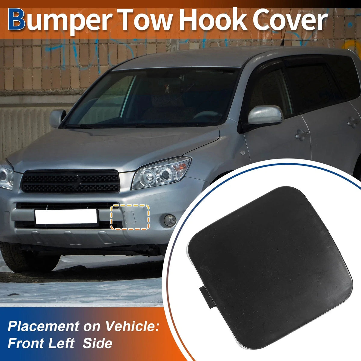 Tow Hook Cover for Toyota Rav4 (2009–2011) No. 532860R906 Unpainted