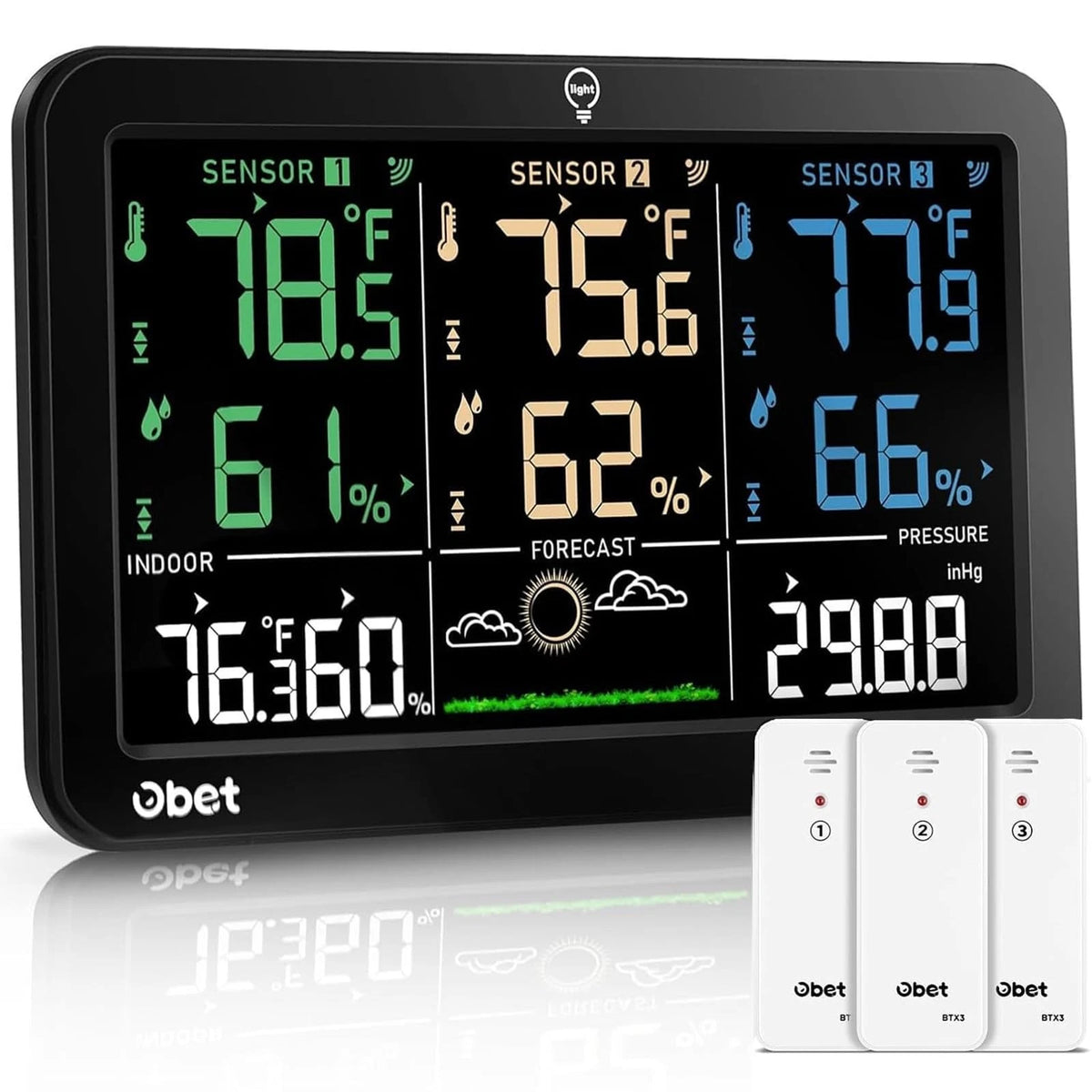 Weather Station Wireless Indoor Outdoor Thermometer for