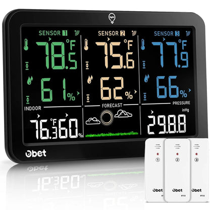 Weather Station Wireless Indoor Outdoor Thermometer for
