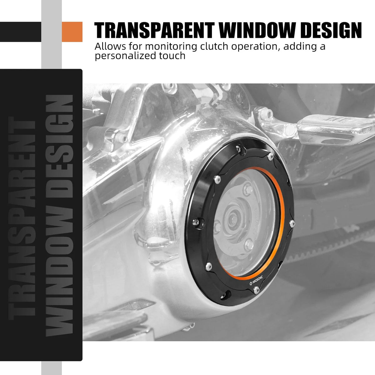 NICECNC Clear Clutch Cover Derby Cover for Harley Ultra Limited FLHTK (2016–2024)