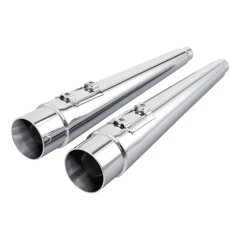 4" Megaphone Tapered Dual Exhaust Pipes for Harley Road Glide (1995–2016)