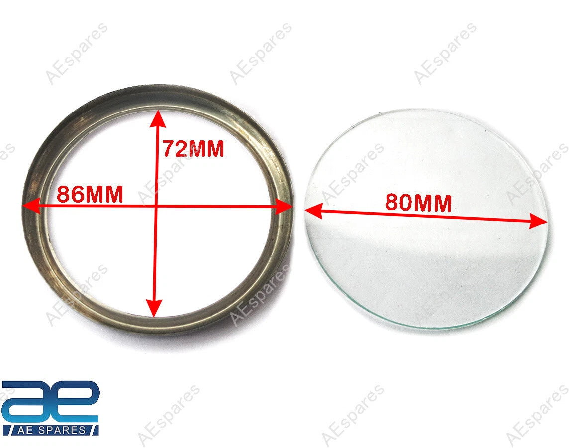 Chrome Bezel Glass Repair Kit for Norton Triumph 80 mm Speedo Tach